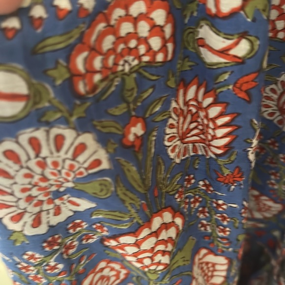 Velvet Blue and Orange Sleeveless Sundress - Picture 6 of 7